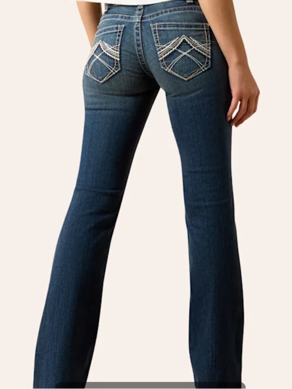 ARIAT WOMEN'S REAL OCEAN DARK WASH MID-RISE BOOT CUT RIDING JEAN Size 25 S